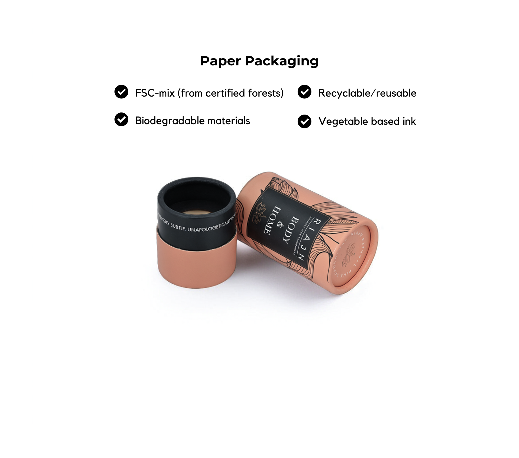 RIAJN tube packaging on a white background with features listed.