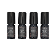 Four bottles of RIAN fragrance oils on a white background. Scented perfume oil discovery set.