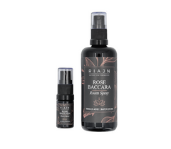 Two RIAJN Rose Baccara room spray bottles on a white background